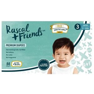 Rascal +‎ Friends Premium Diapers Size 3, 88 Count